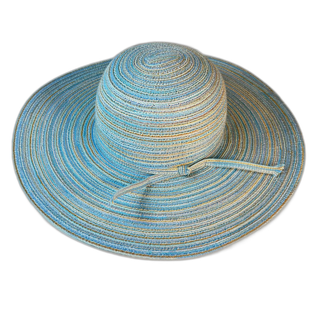 Magid Hats Women's Blue Tan Braided Wide Brim Sun Hat One Size - Picture 2 of 11